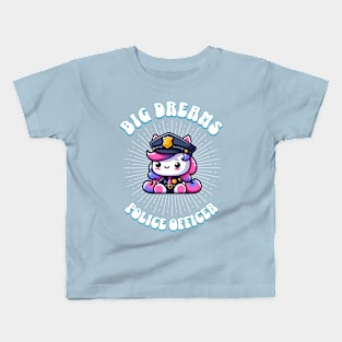 Big Dreams Police Officer Unicorn Ocean Edition Kids T-Shirt